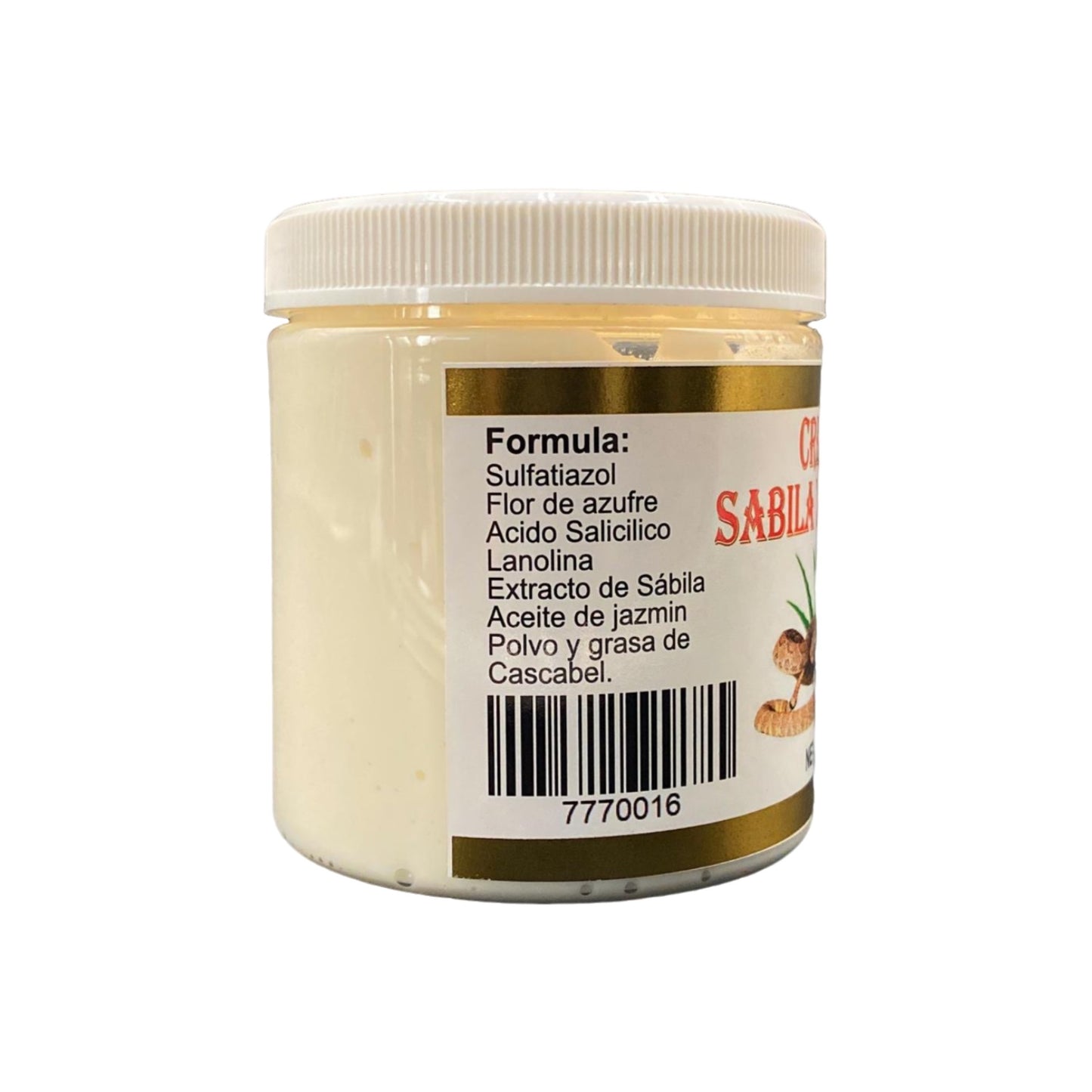 Aloe vera and Rattlesnake Cream Crema De Sabila y Cascabel