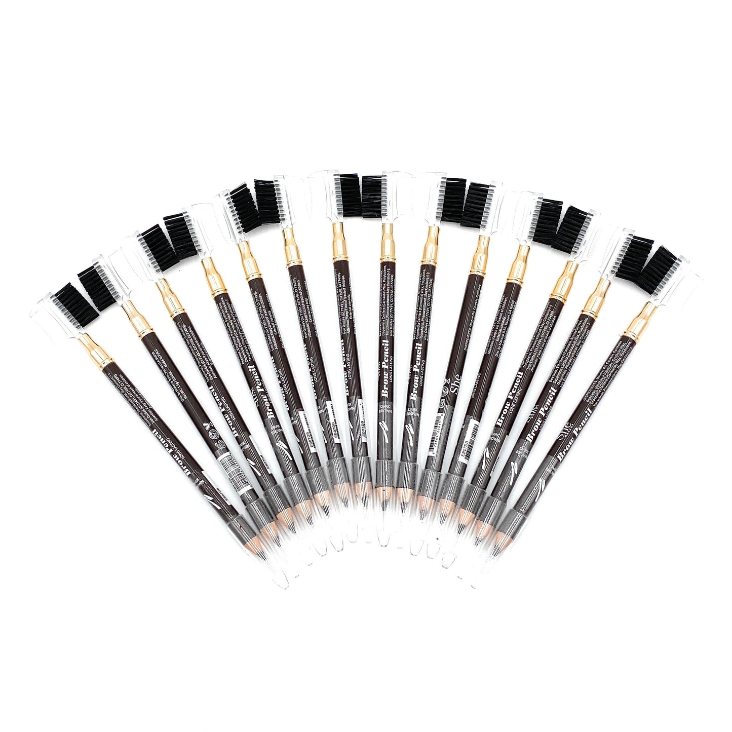 She Makeup - Dual Ended Pencil and Brush Long Lasting Brow Pencil Color Dark Brown/ Lápiz y Pincel de Doble Punta, Lápiz para Cejas de Larga Duración Colo Cafe