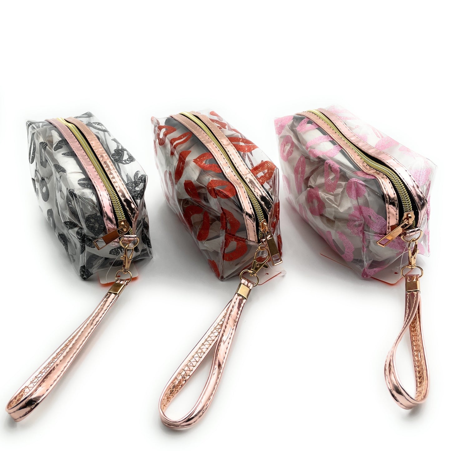 Kiss Transparent Clear Cosmetic Wristlet Bag