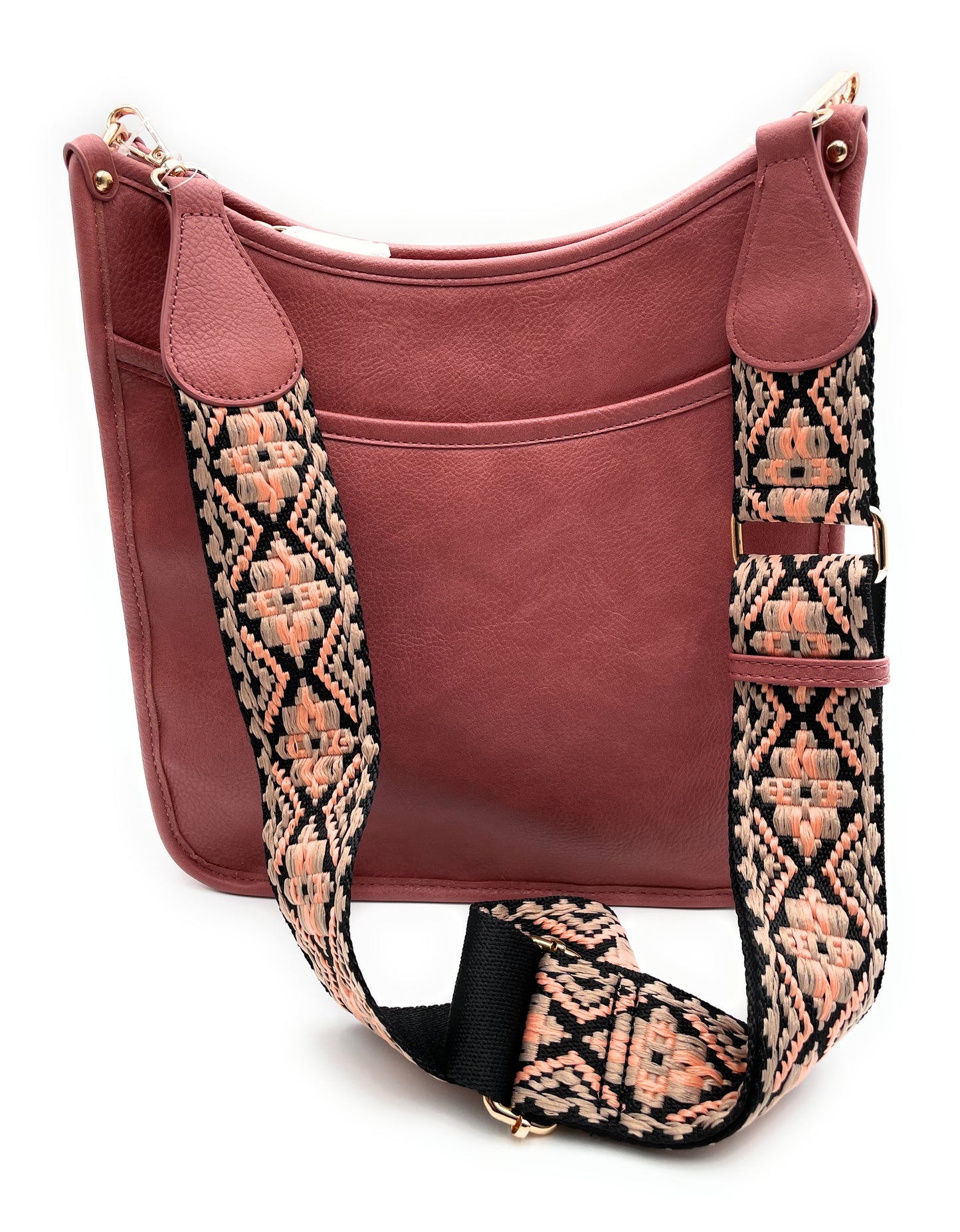 Bolso bandolera curvo con correa estampada