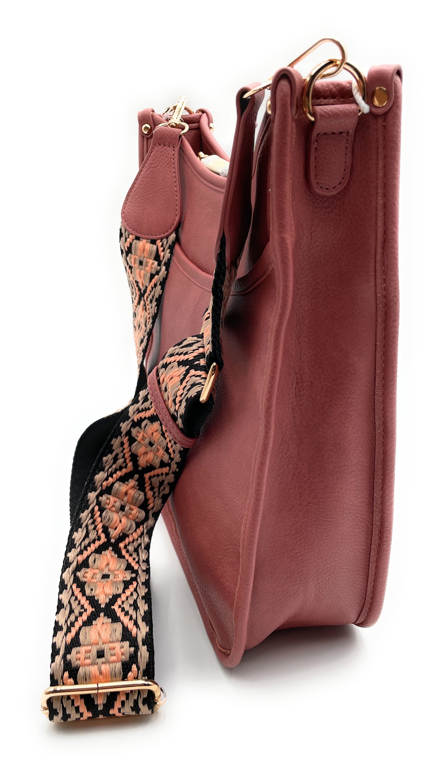 Bolso bandolera curvo con correa estampada