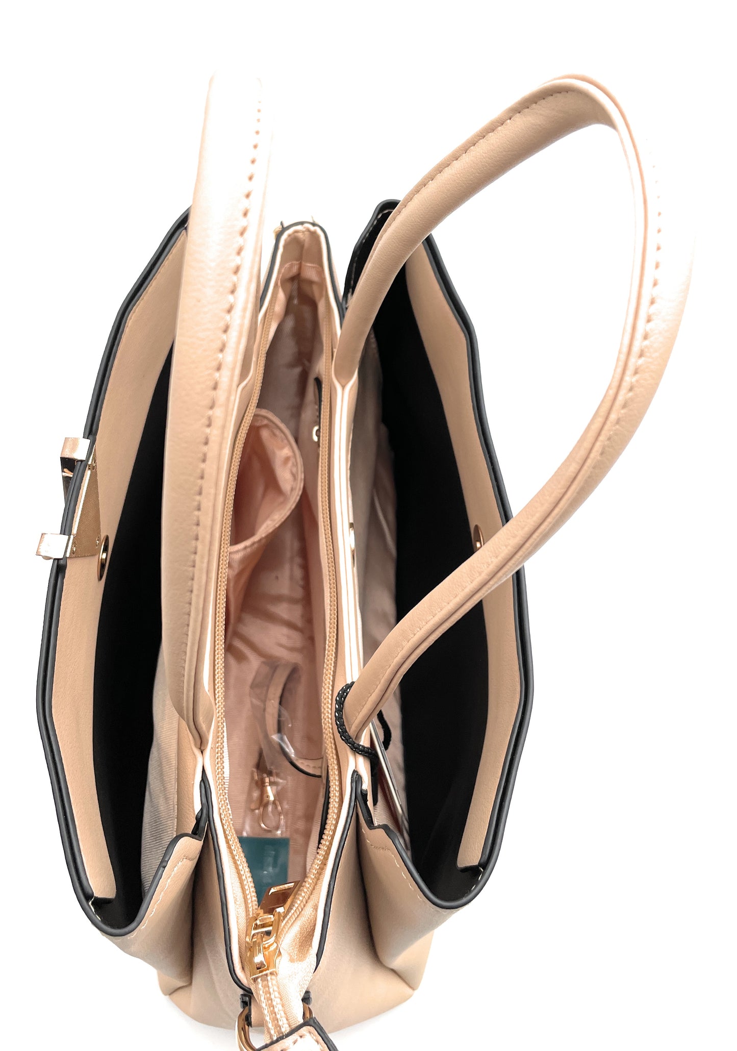 Bolso satchel con asa en V y billetera
