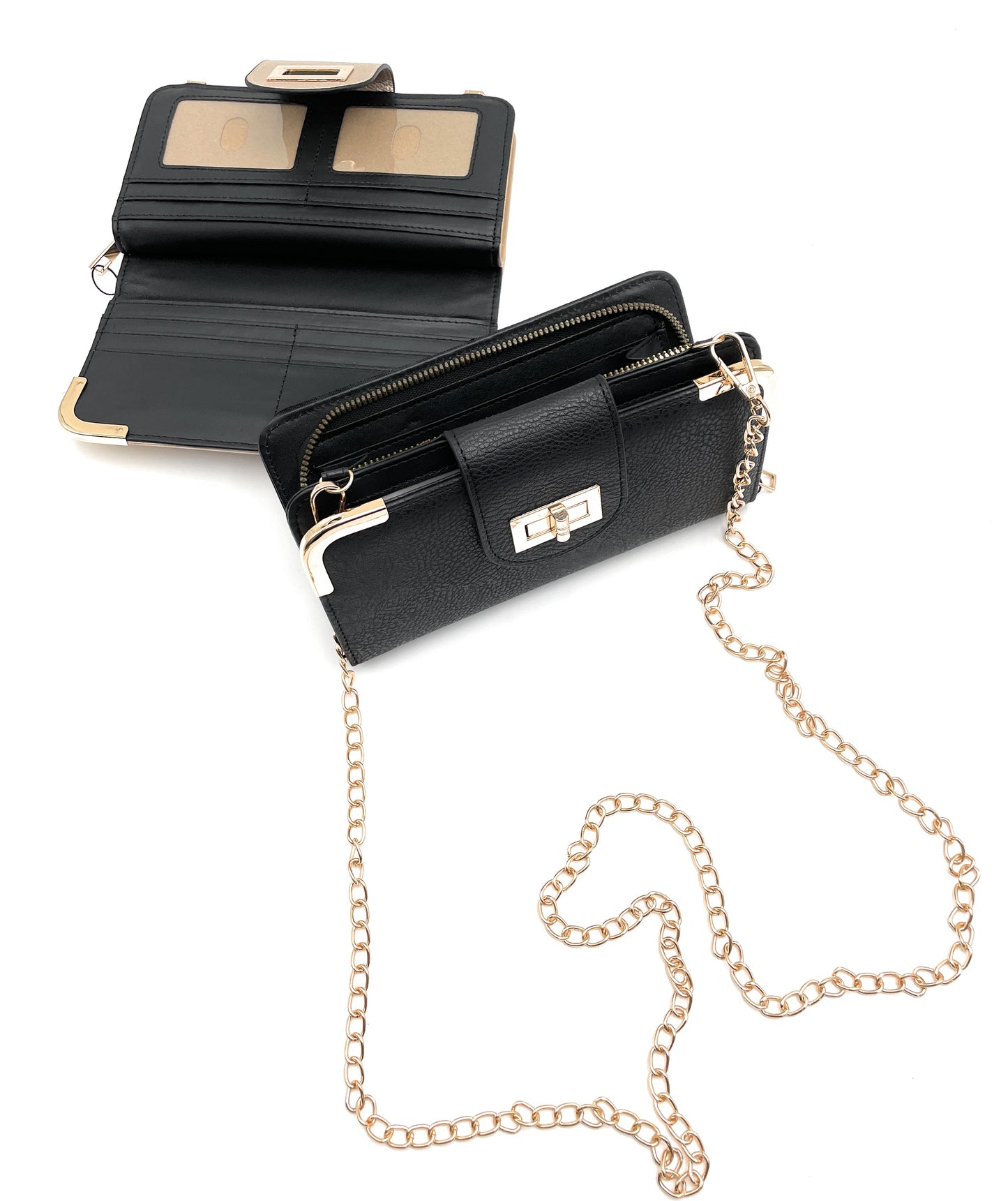 Cartera cruzada con broche giratorio