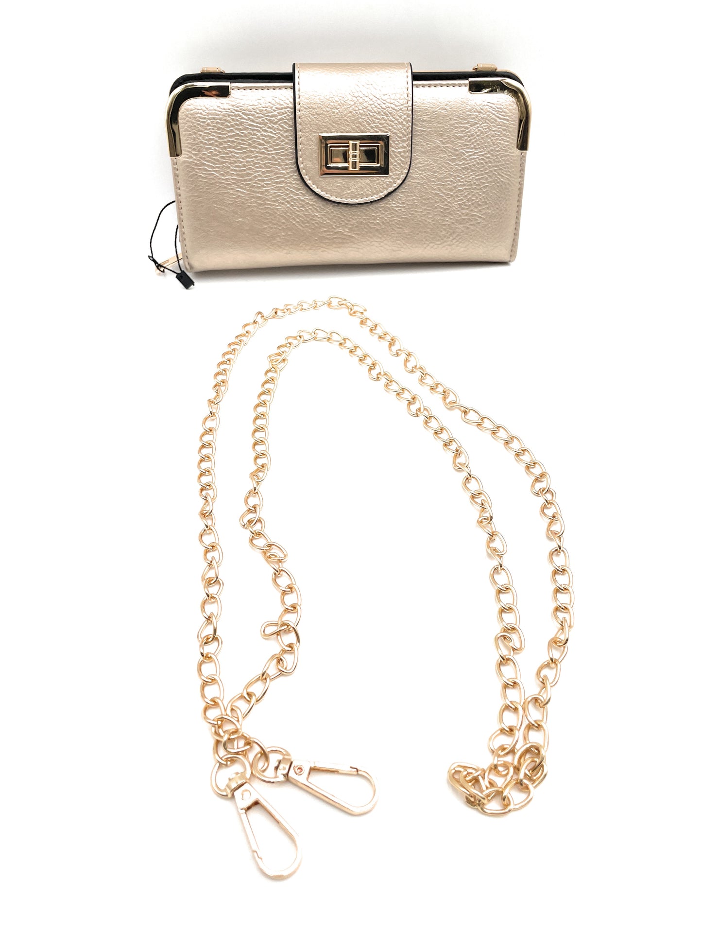 Cartera cruzada con broche giratorio