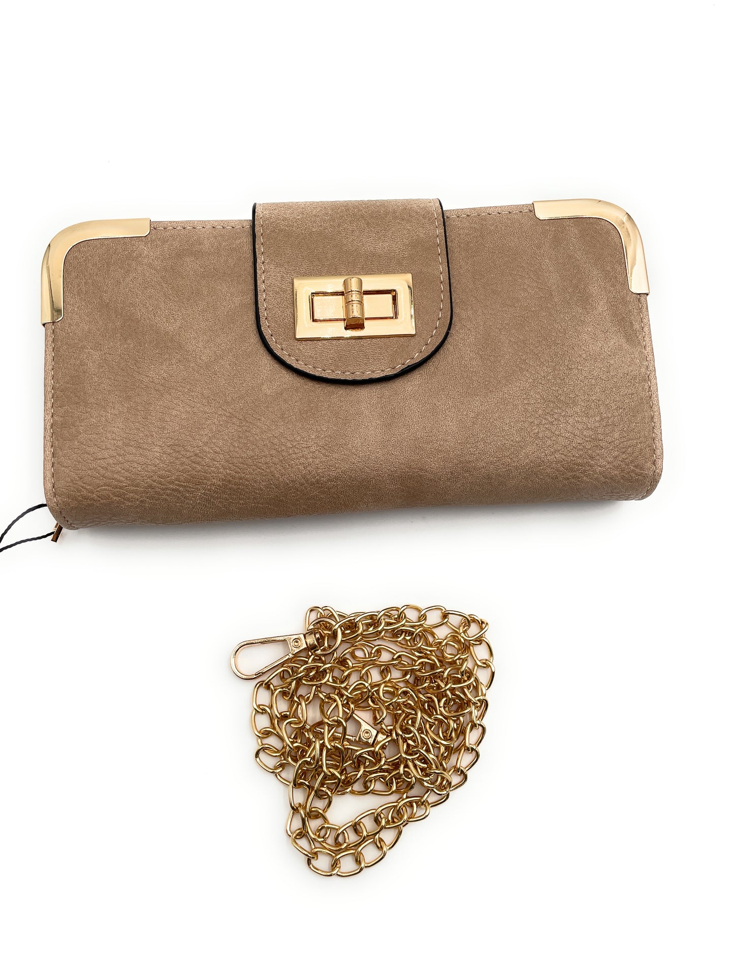 Cartera cruzada con broche giratorio