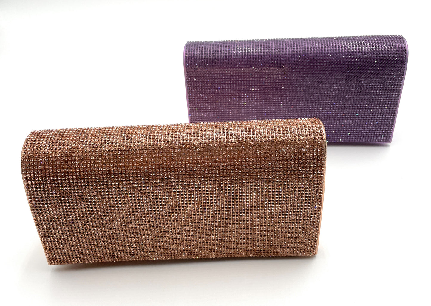 Bolso de mano rectangular con diamantes de imitación de noche