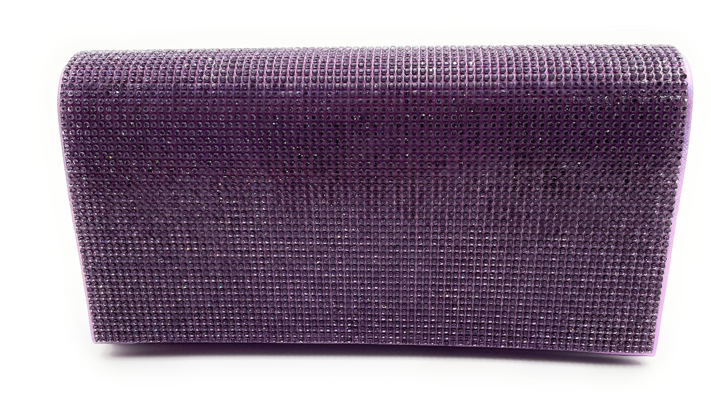 Bolso de mano rectangular con diamantes de imitación de noche