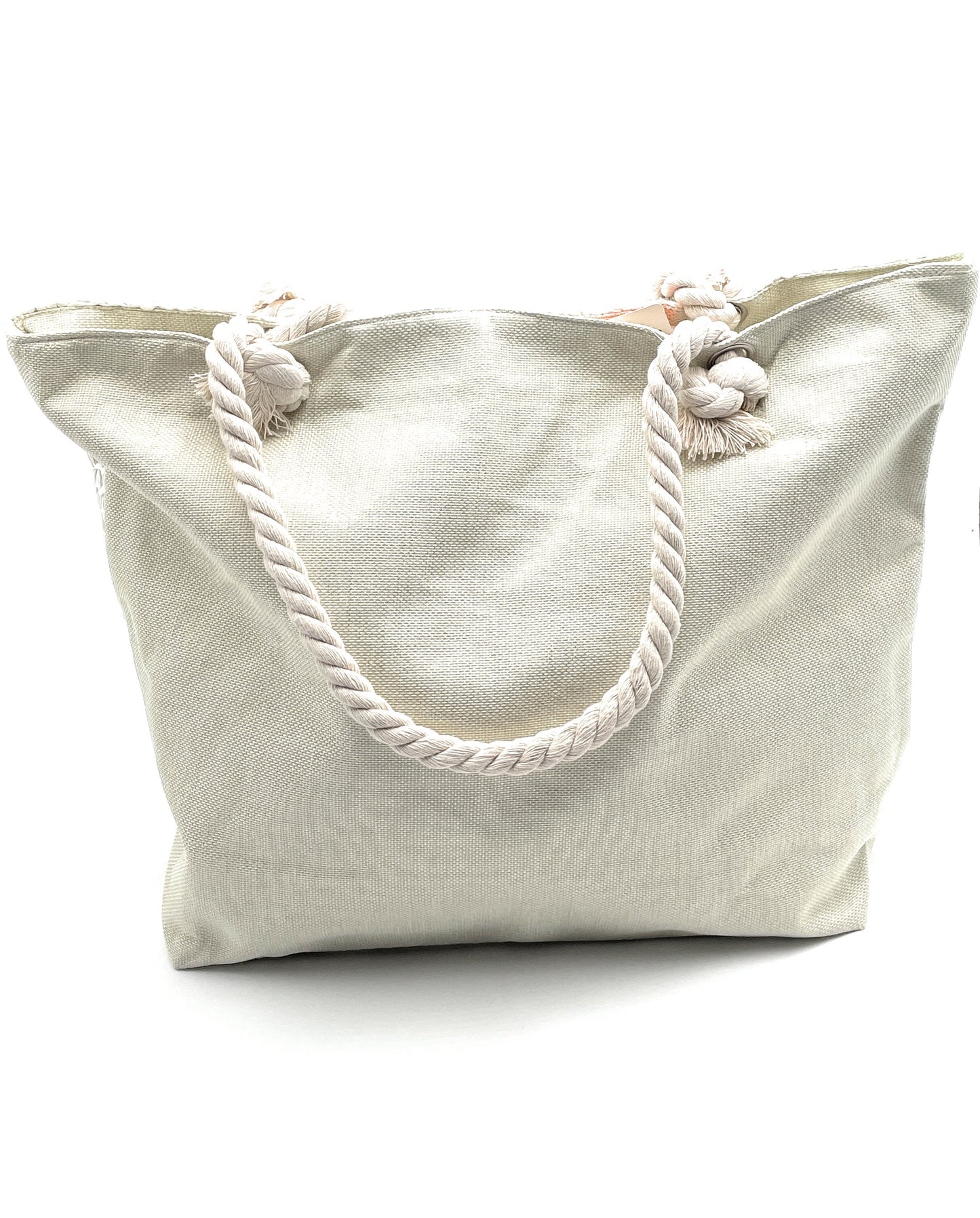 Woven Straw Tote Bag – Two-Tone Beach Purse, Boho Summer Handbag