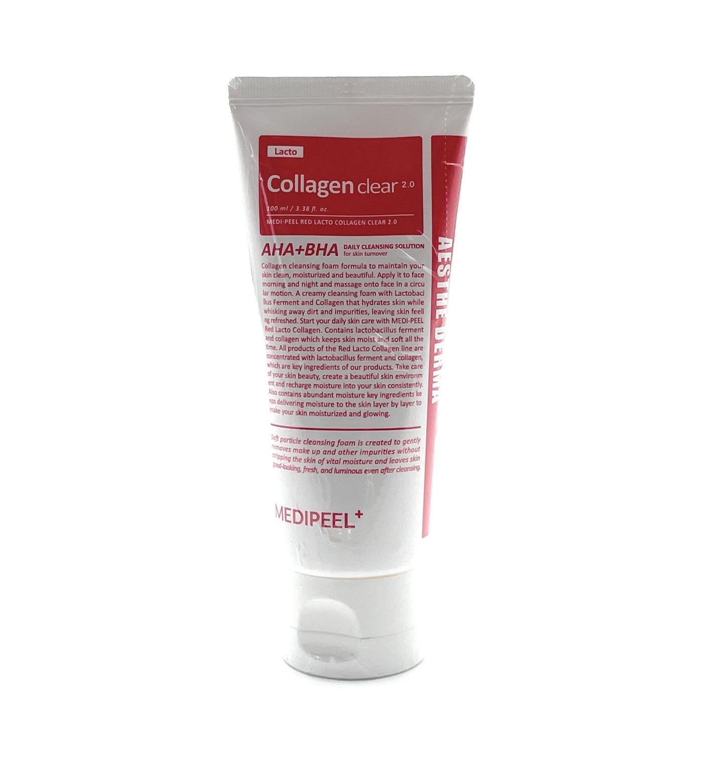 Facial Cleanser - Updated Red Lacto Collagen Clear 2.0 Cleansing - Exfoliating Plus AHA+BHA