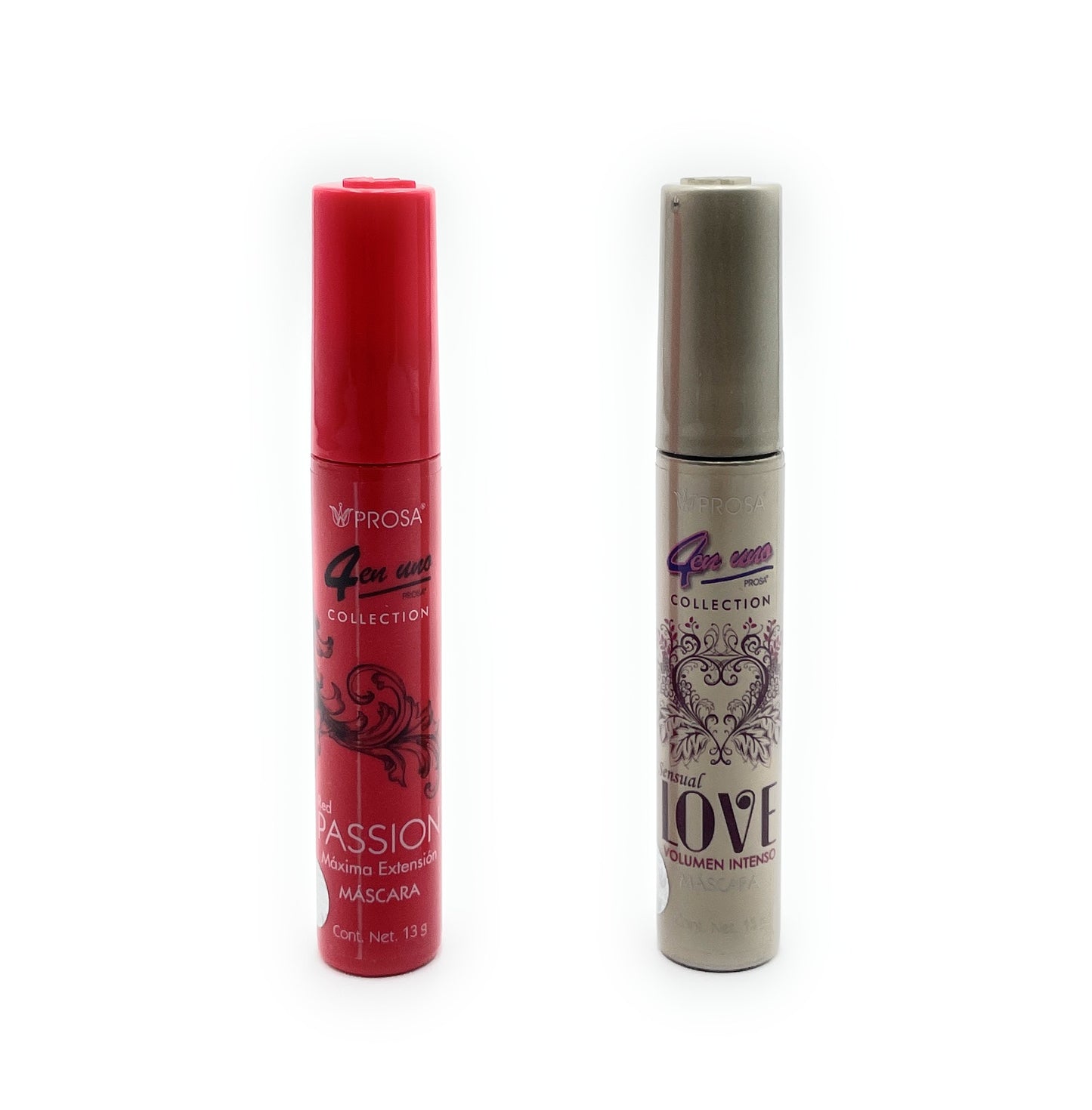 Mascara Prosa Professional Mascara Collection Red Passion Maxima Extension / Sensual Love Volumen Intenso - Water-resistant