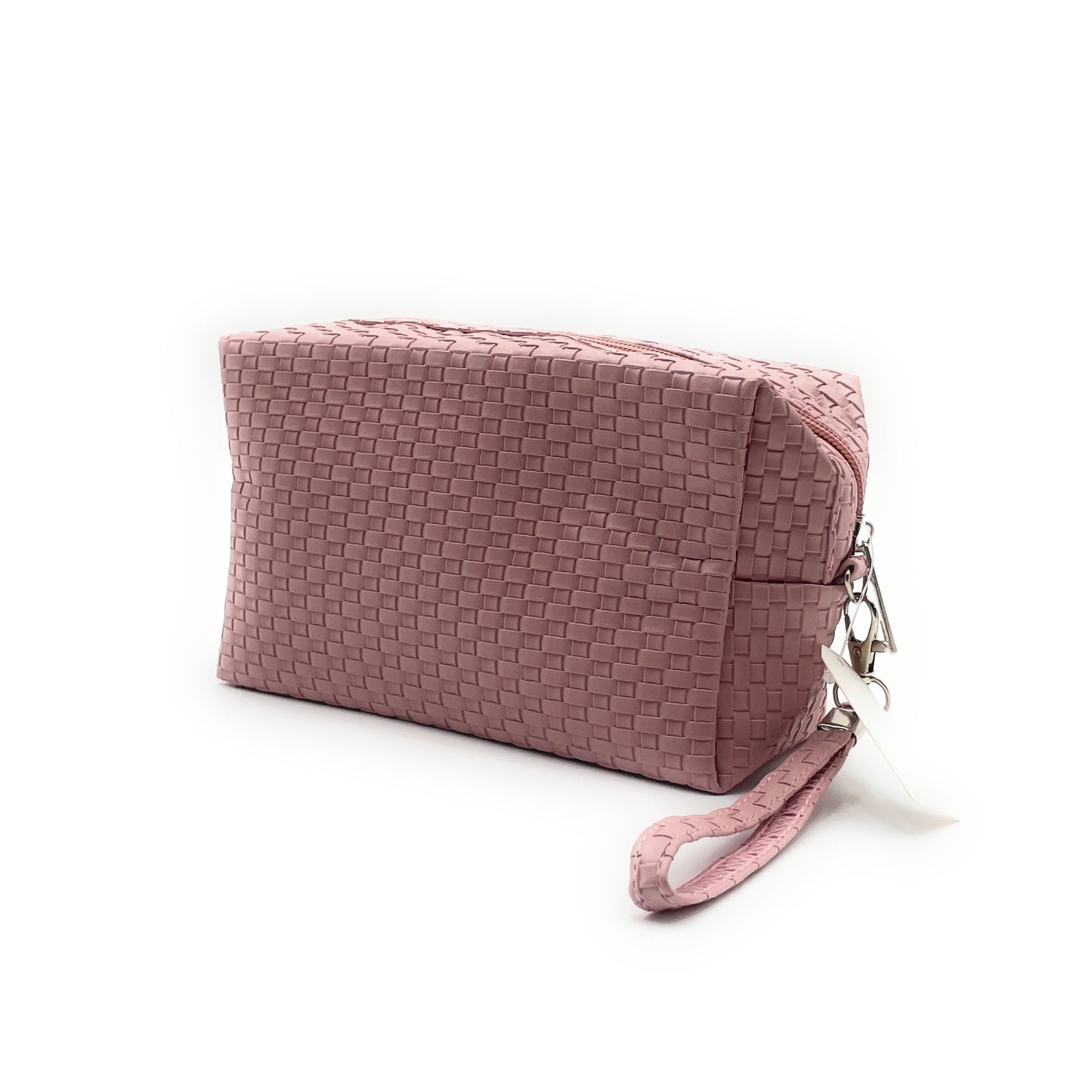 Cosmetic Waffle Textured Bag w/ Wrist Strap