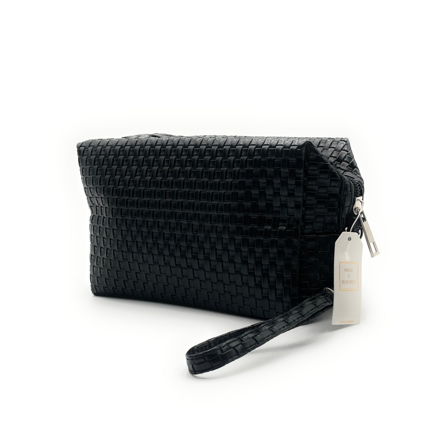 Cosmetic Waffle Textured Bag w/ Wrist Strap