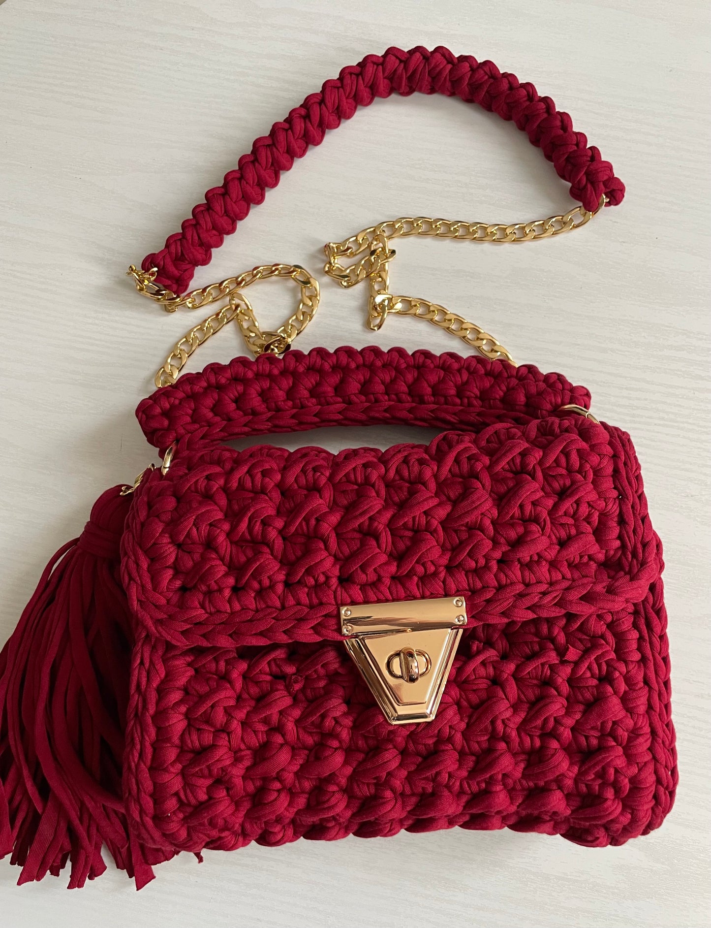 Handmade Crochet Evening Clutch Bag