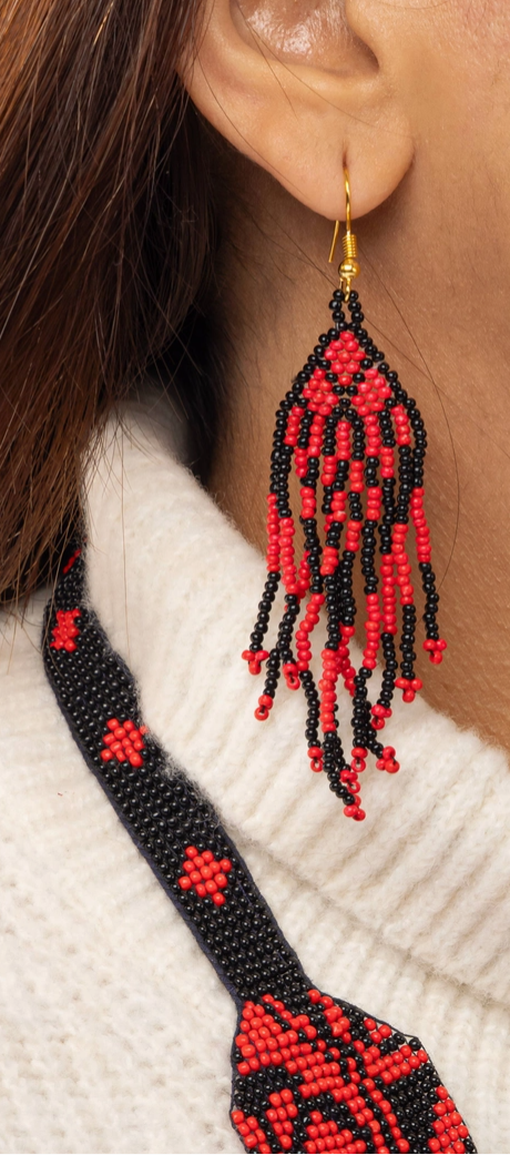 Beaded Jewelry Red Black