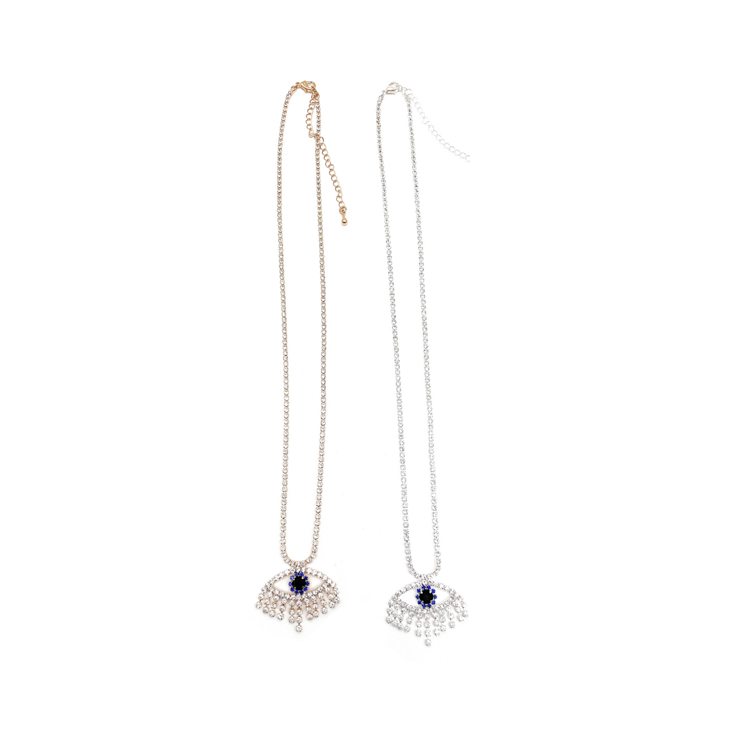 (ST) Juego de collar y aretes de aro mal de ojo