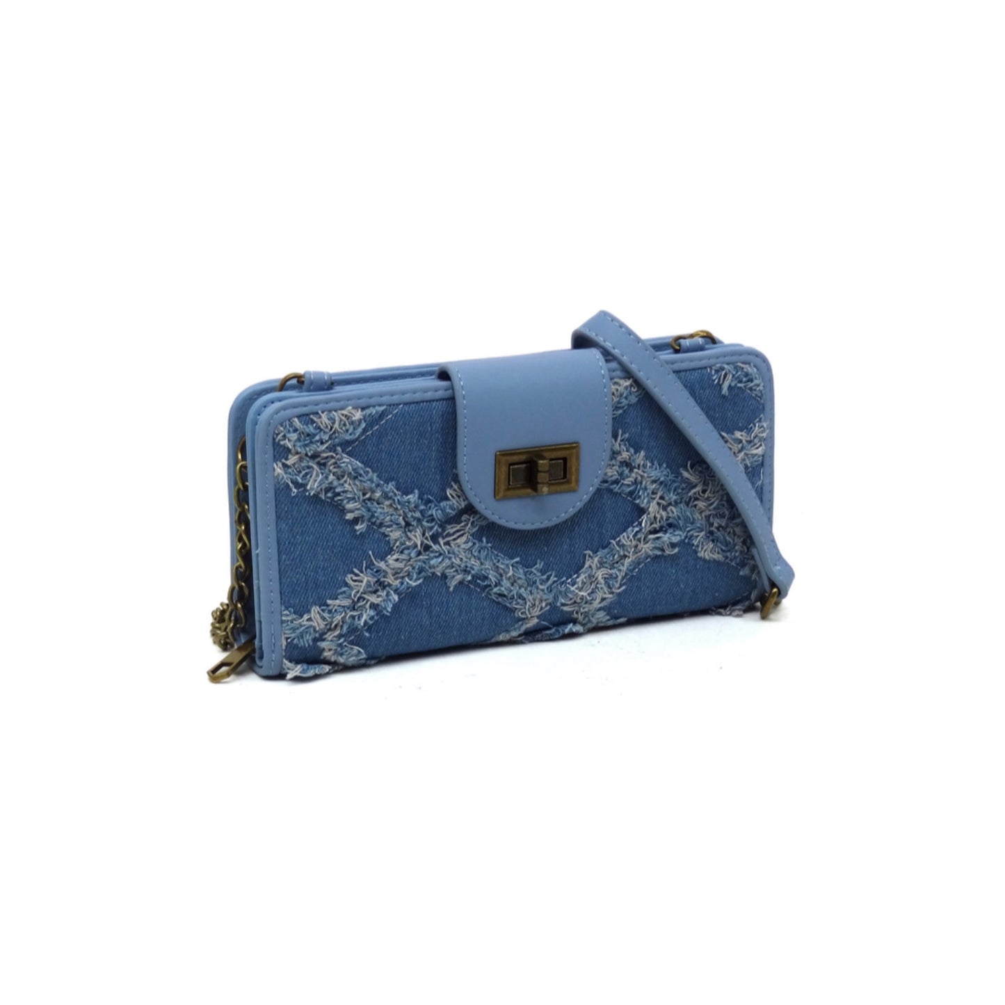 Freyed Vintage Denim Crossbody Wallet