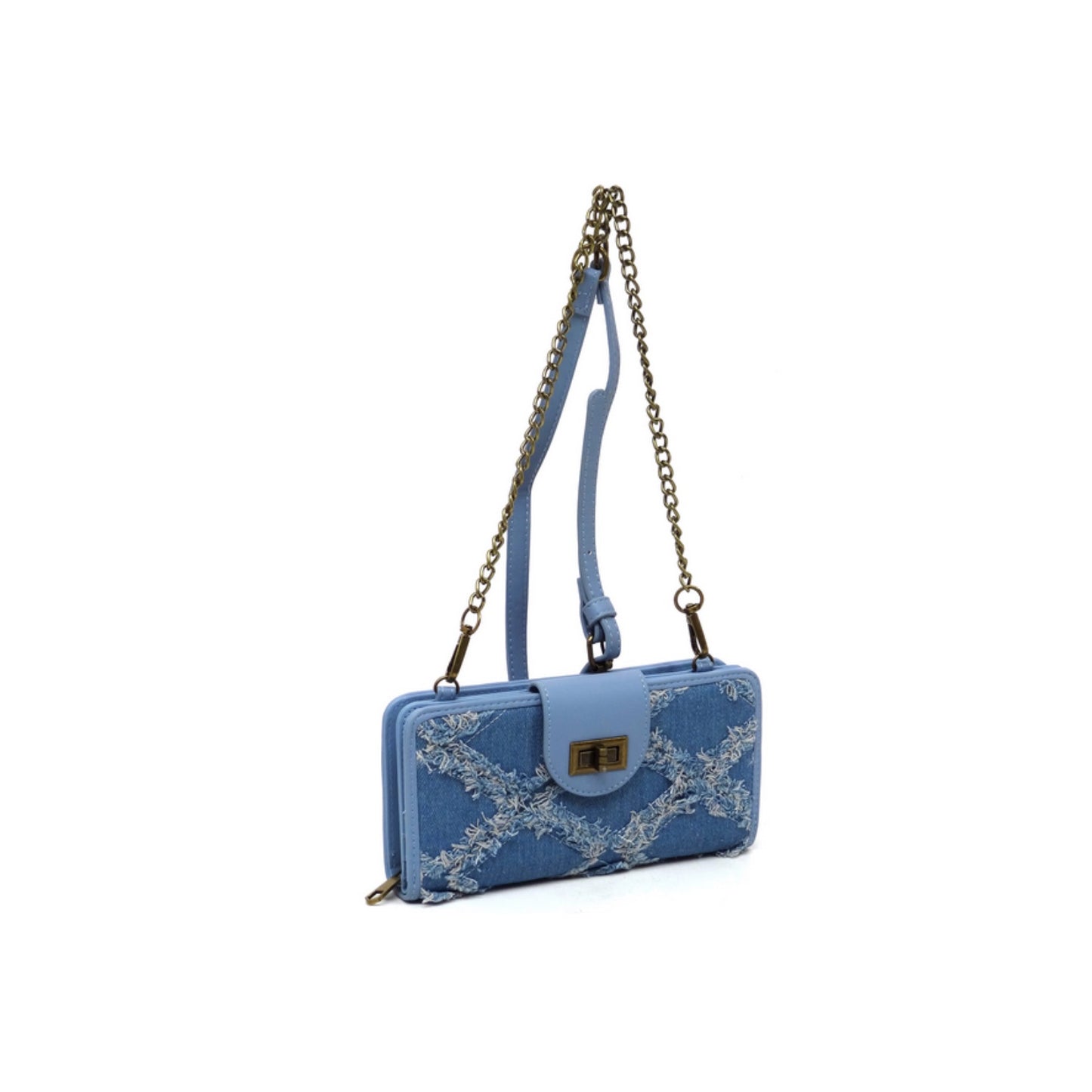 Freyed Vintage Denim Crossbody Wallet