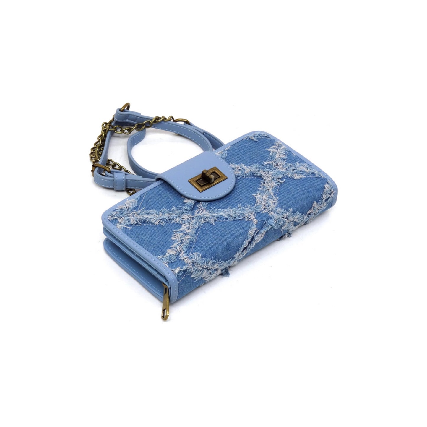 Freyed Vintage Denim Crossbody Wallet