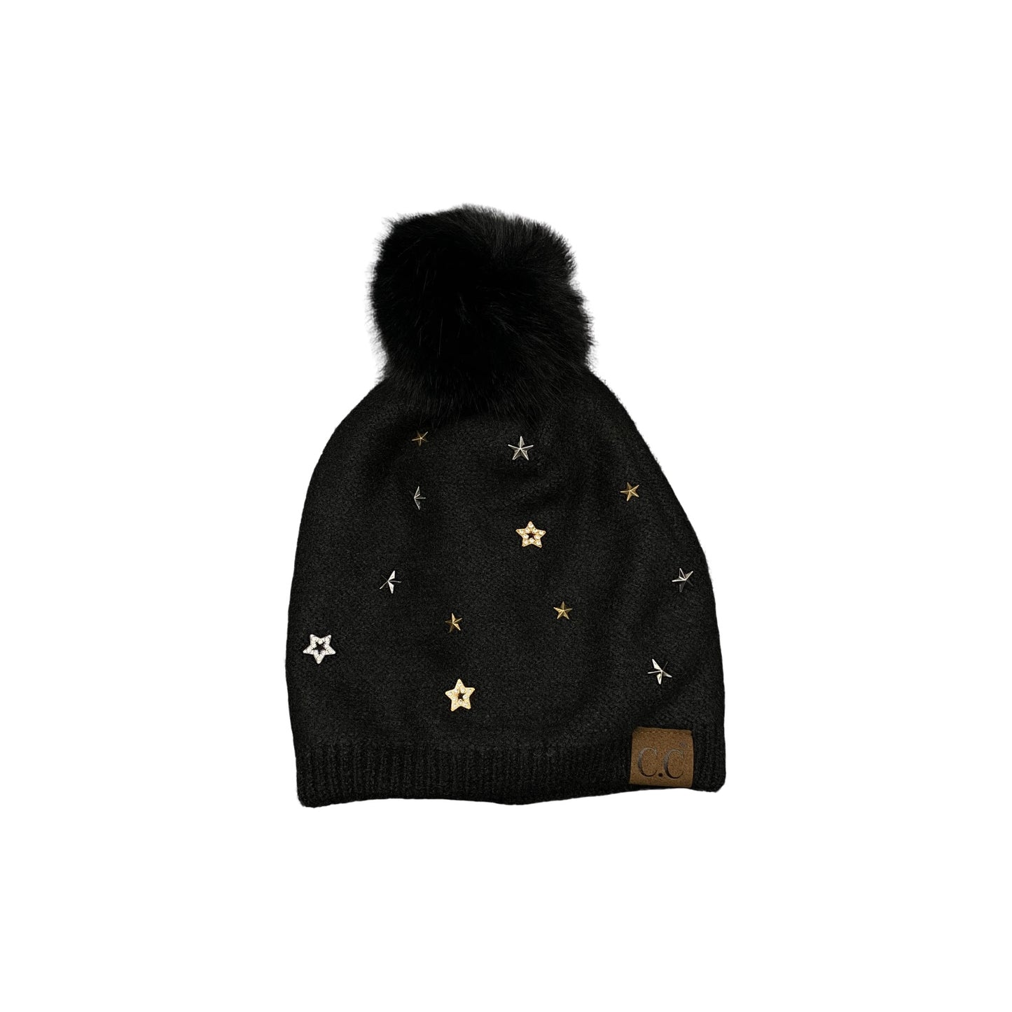 Start Stud Pom Pom Beanie