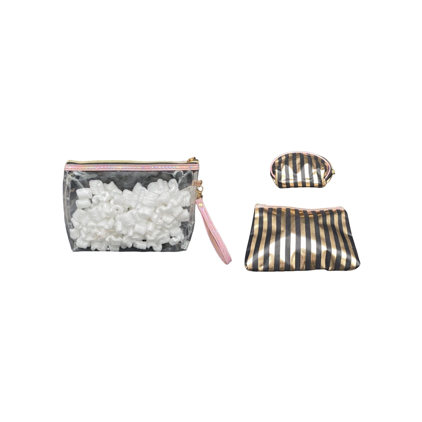 3 Piece Striped Costmetic Bag