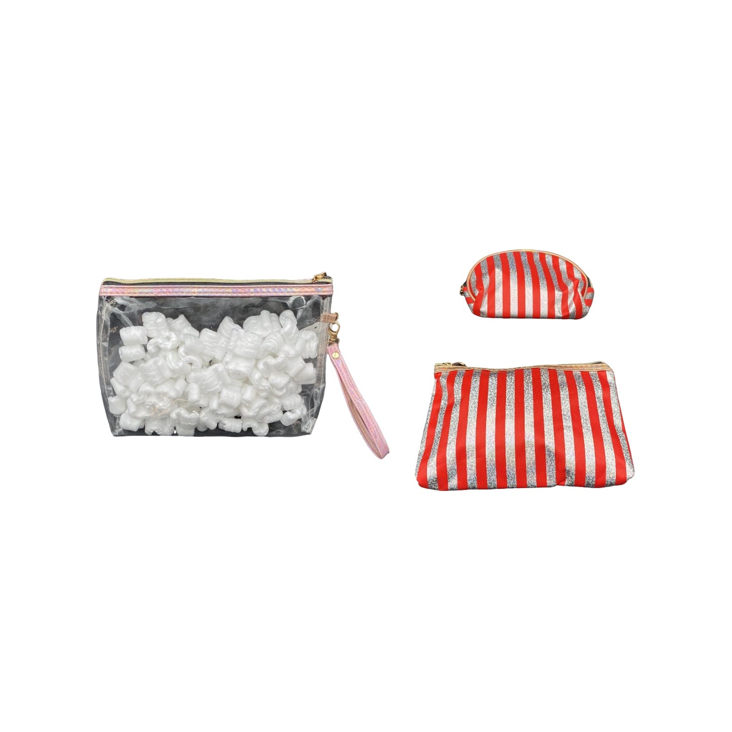 3 Piece Striped Costmetic Bag