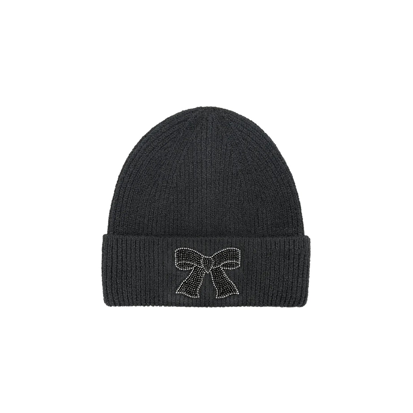 C.C Rhinestone Ribbon Embellishment Beanie Winter Hat