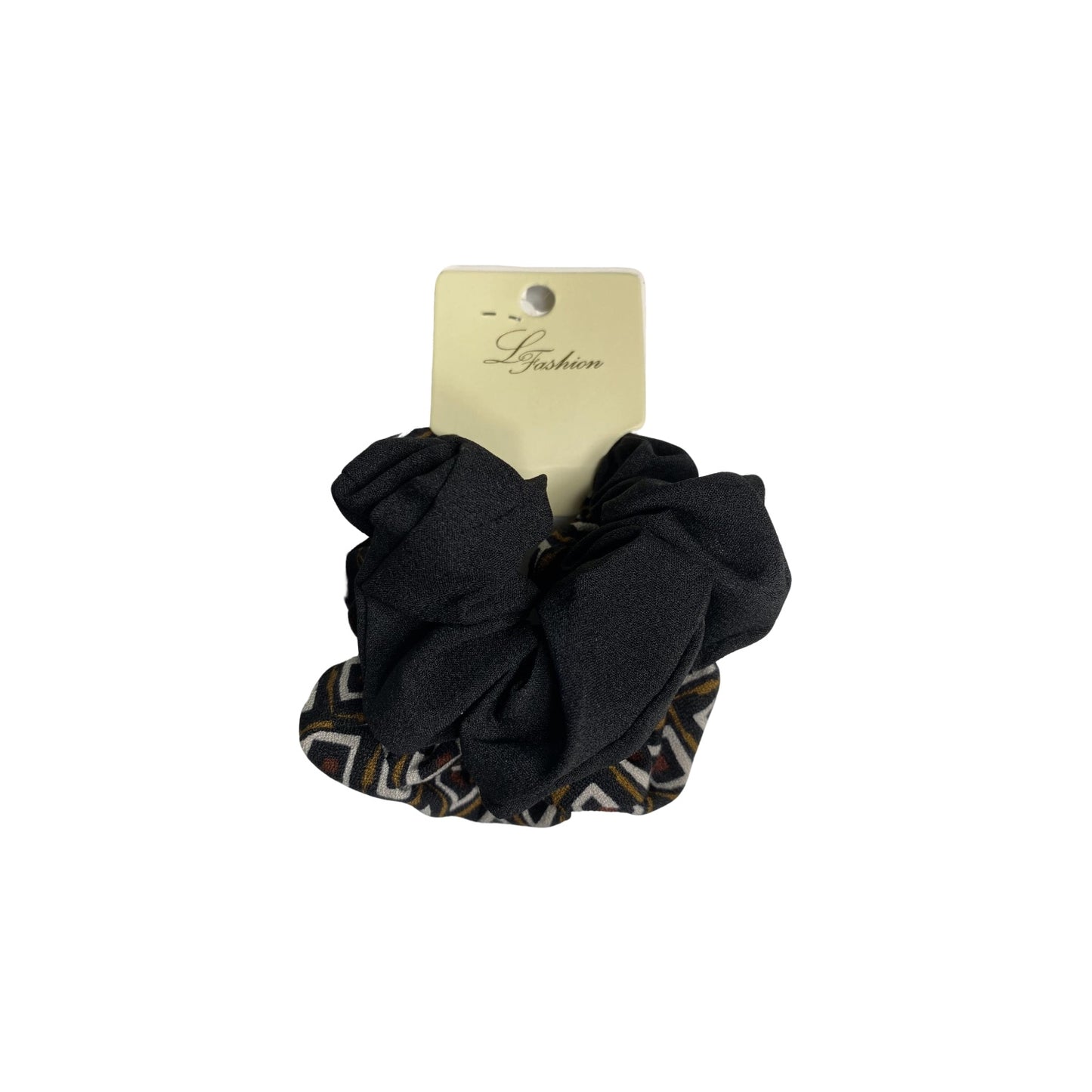 Fashion Scrunchies Set of 2 Solid & Print