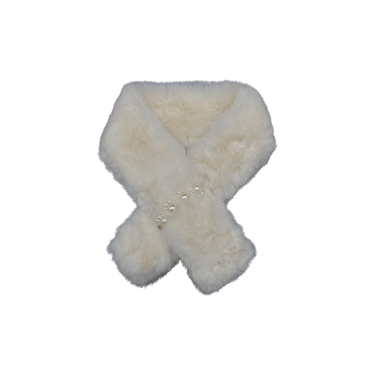 Faux Fur Scarf with Pearls