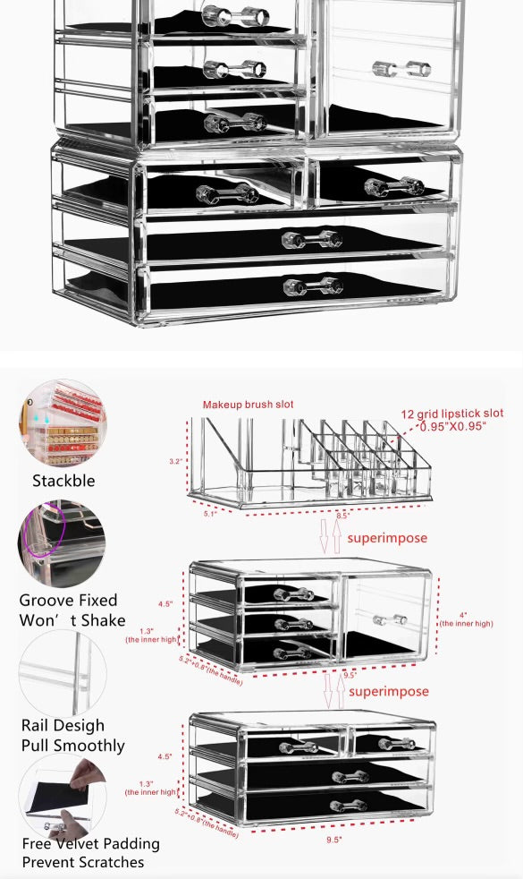 Custom Bedazzled Beauty Tools & Makeup Organizer