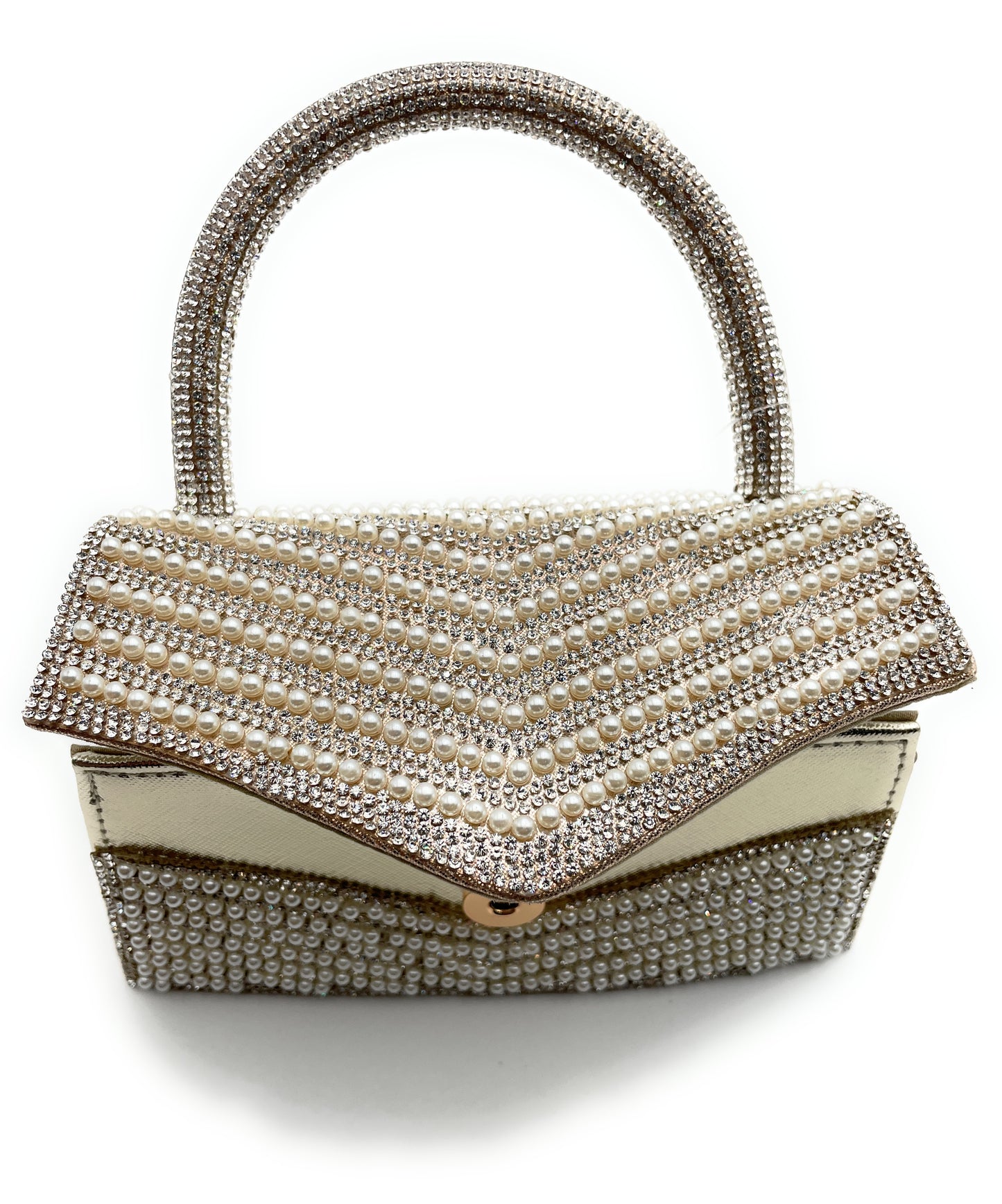 Evening Rhinestone Pearl Design Hand Tote Bag