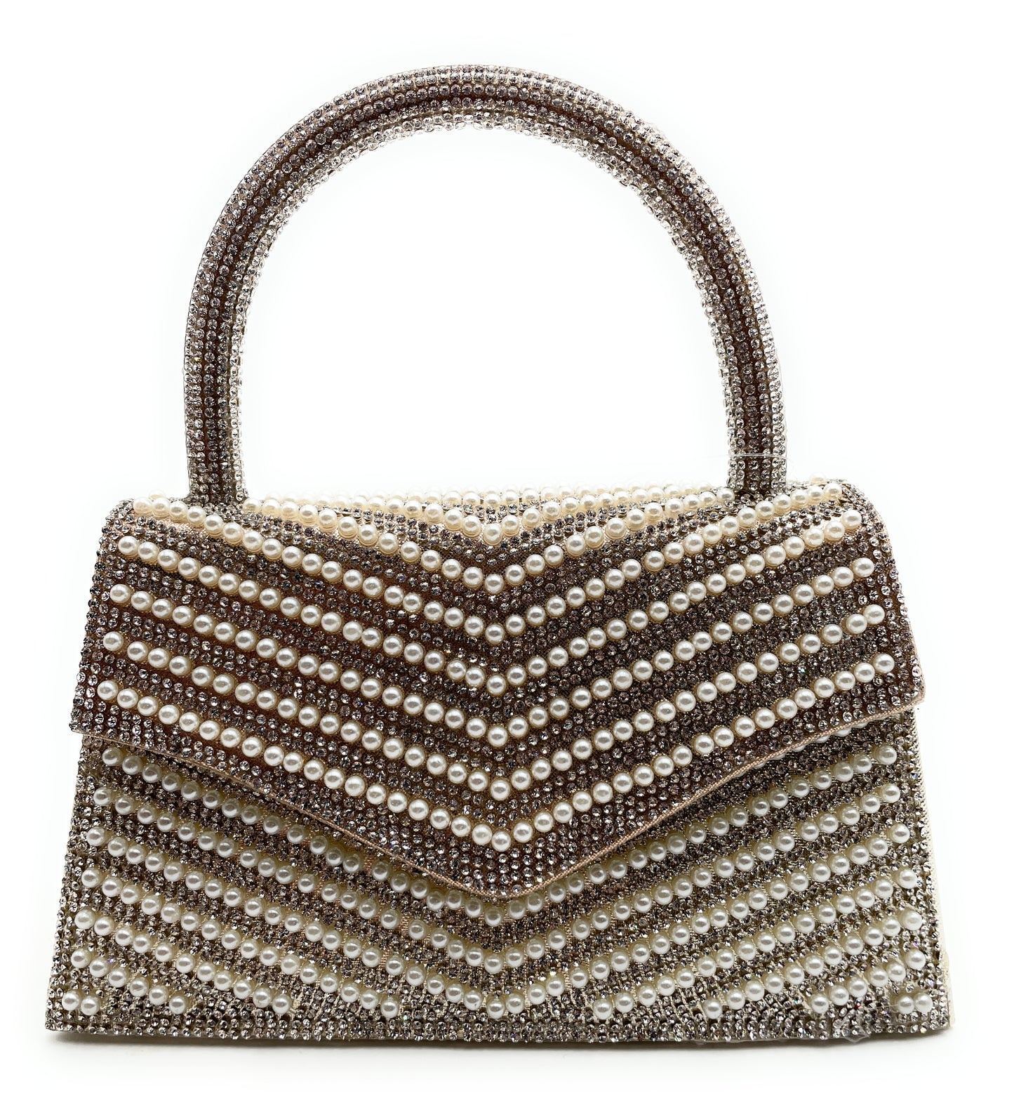 Evening Rhinestone Pearl Design Hand Tote Bag