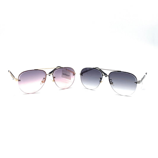 Stylish Half Rim Aviator Sunglasses UV Protection