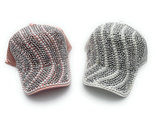 Rhinestone Pearl Fashion Caps