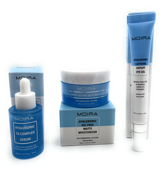 Skin Care Set - Moira Hyaluronic Eye Gel, Moisturizer & Serum