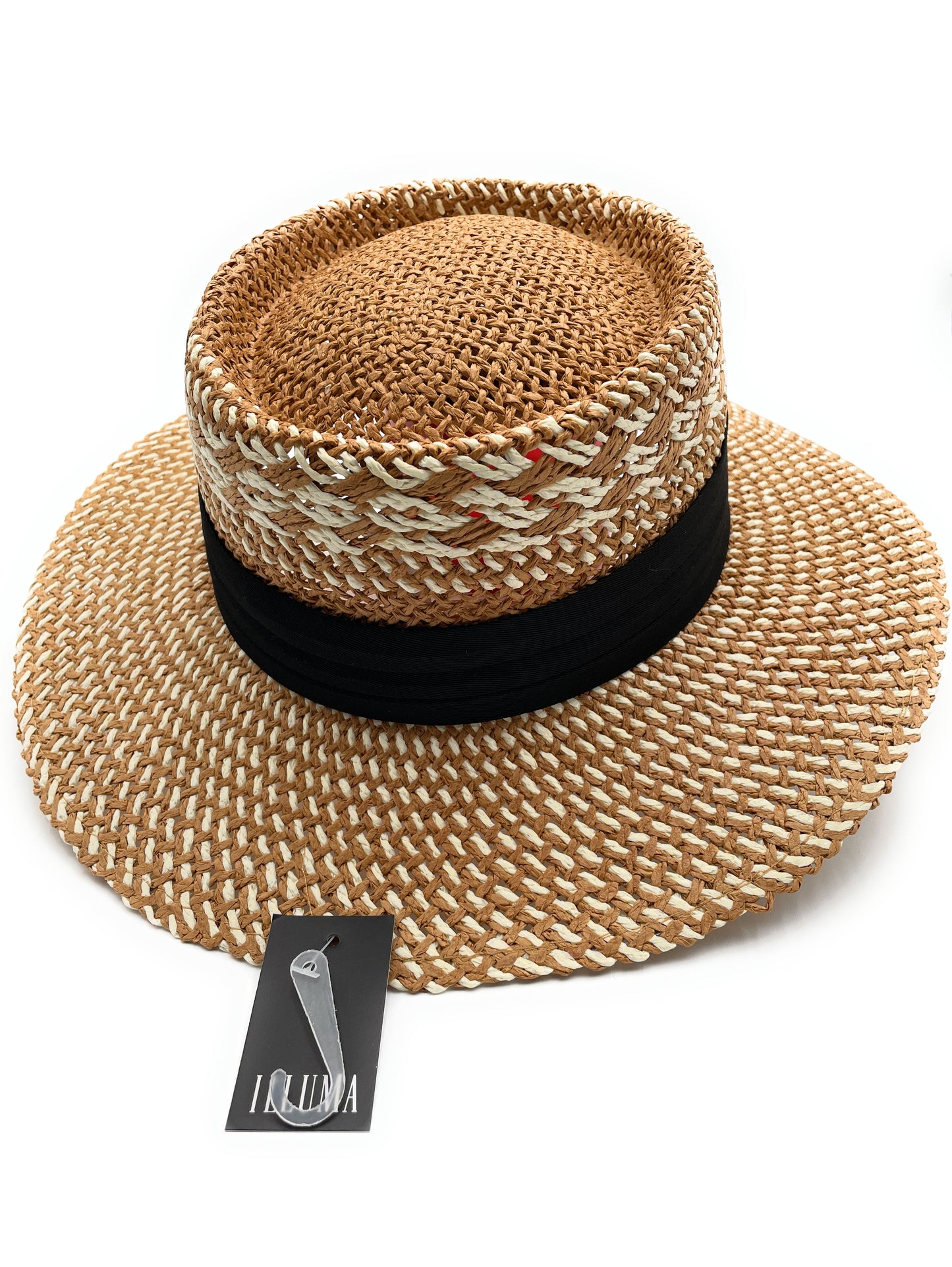 Pattern Straw Sun Hat w/band