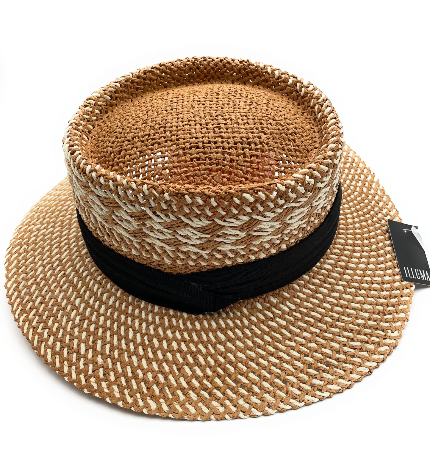 Pattern Straw Sun Hat w/band