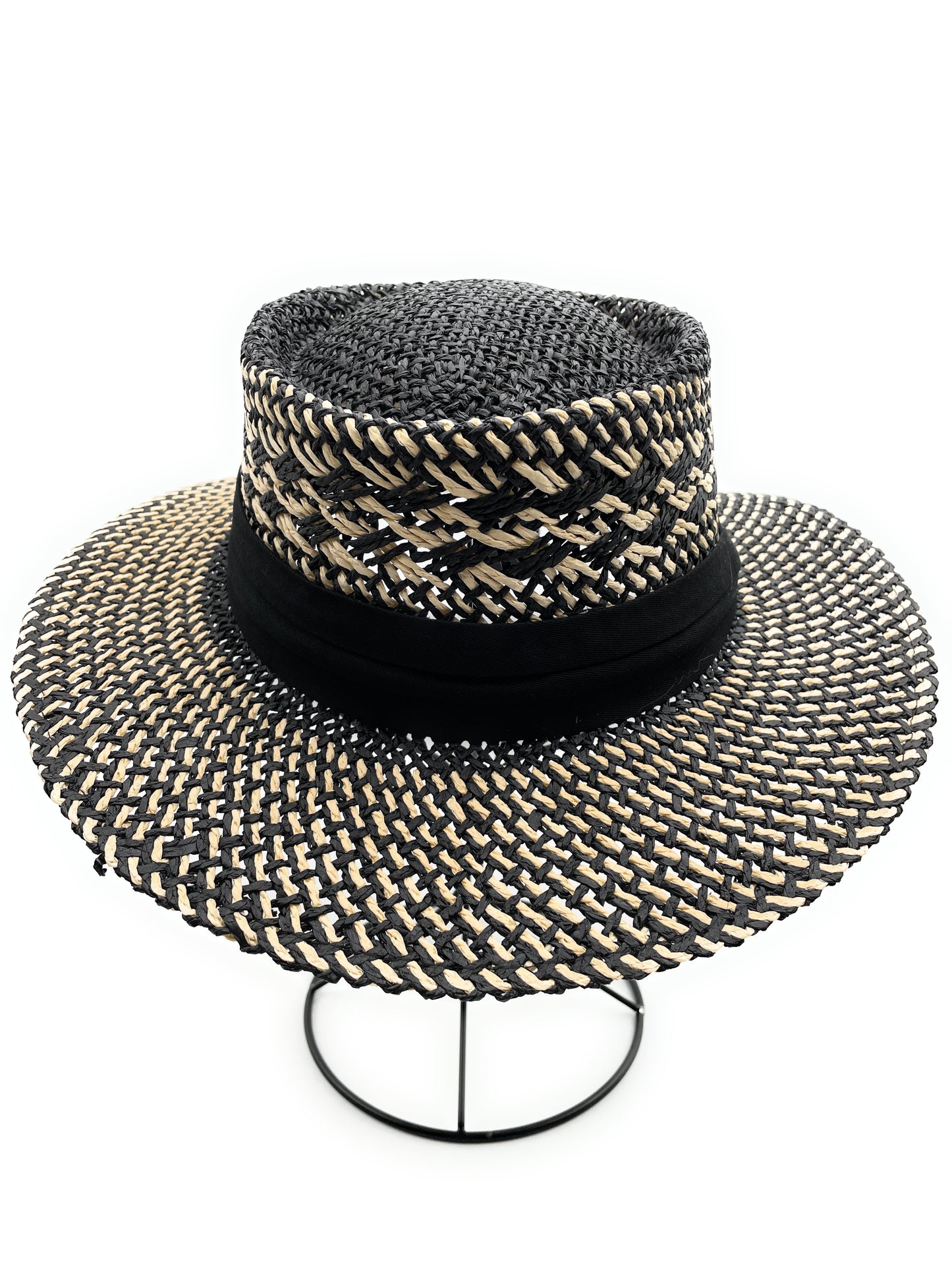 Pattern Straw Sun Hat w/band