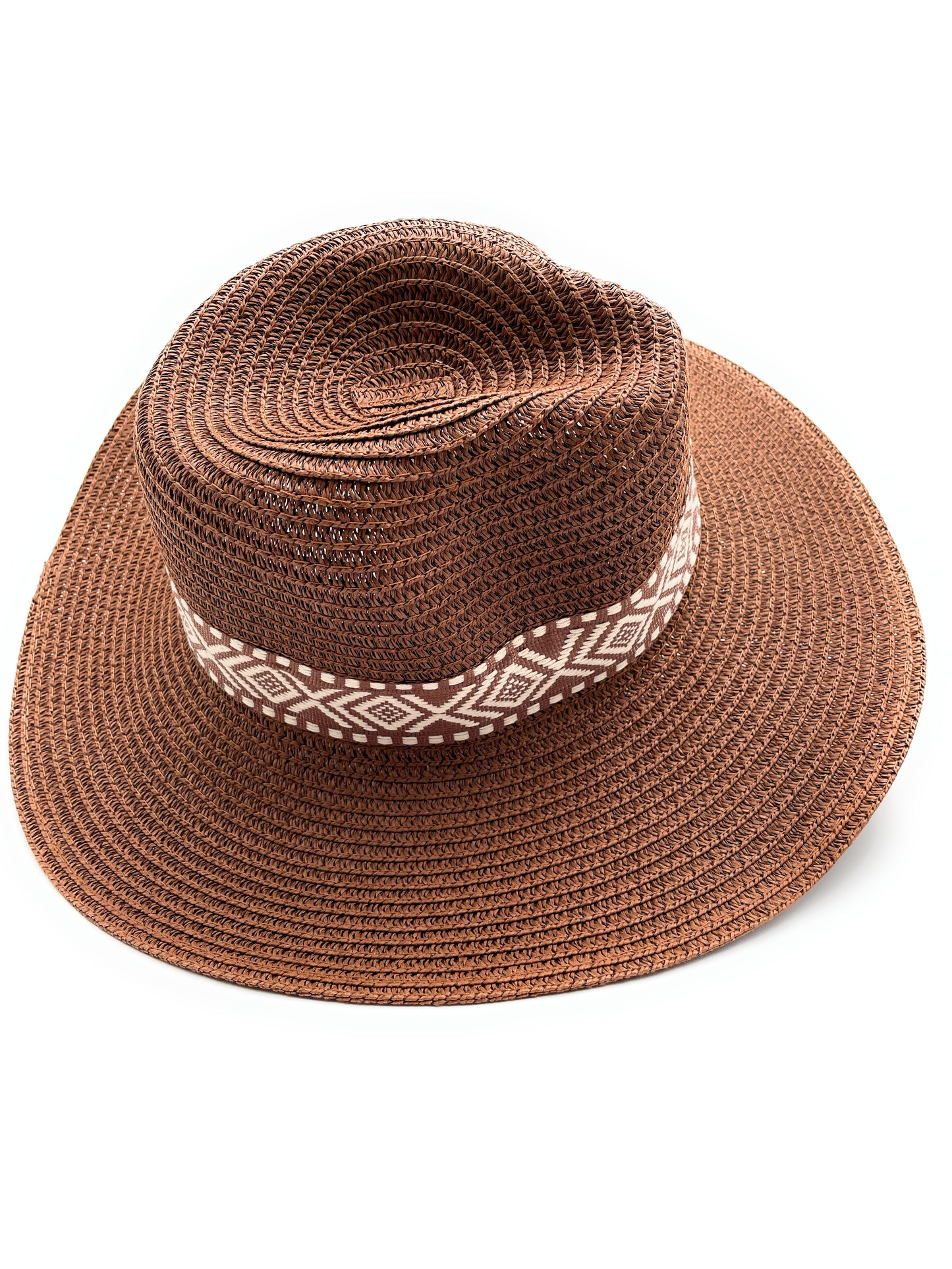 Aztec Band Woven Panama Hat