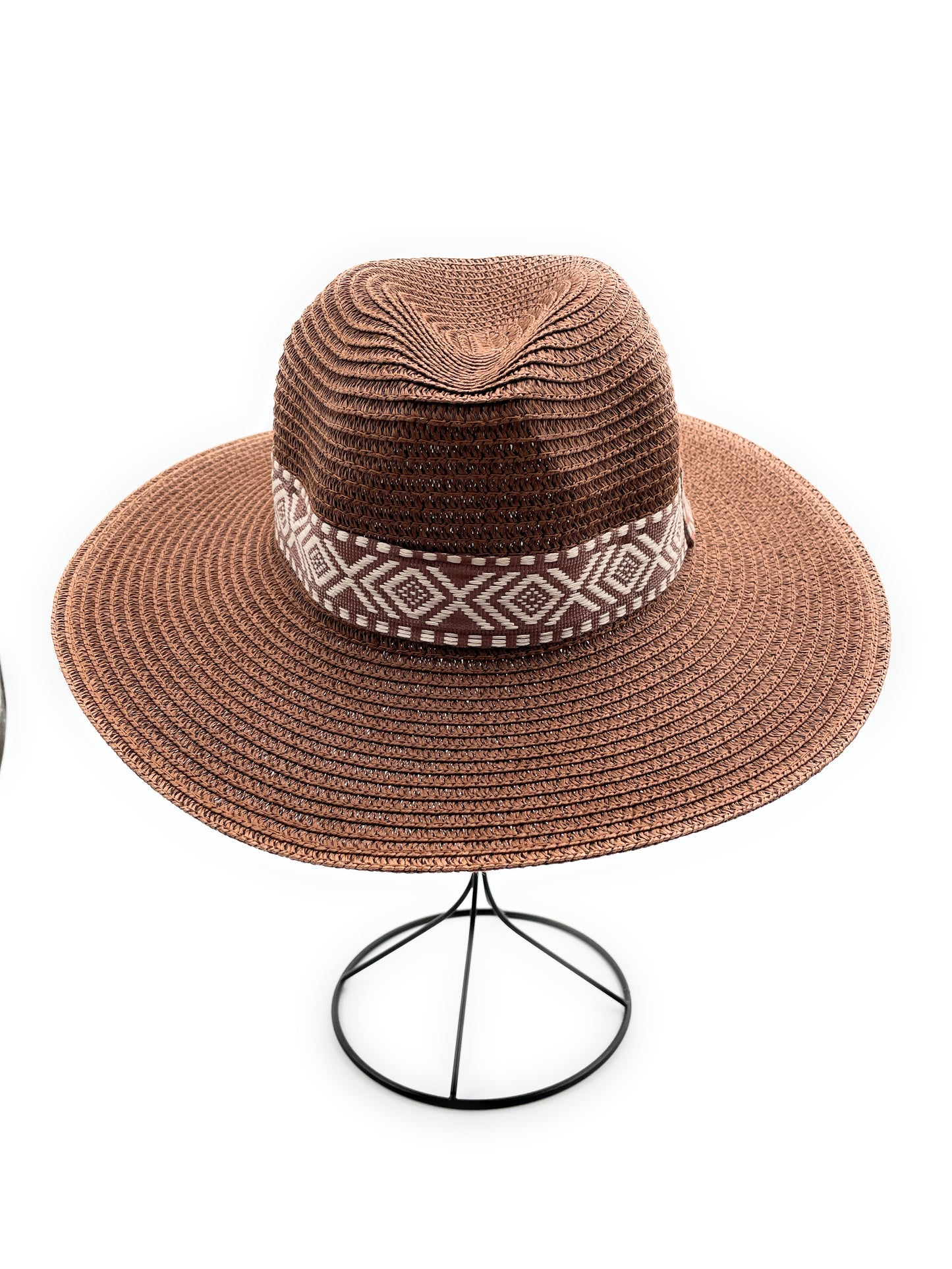 Aztec Band Woven Panama Hat