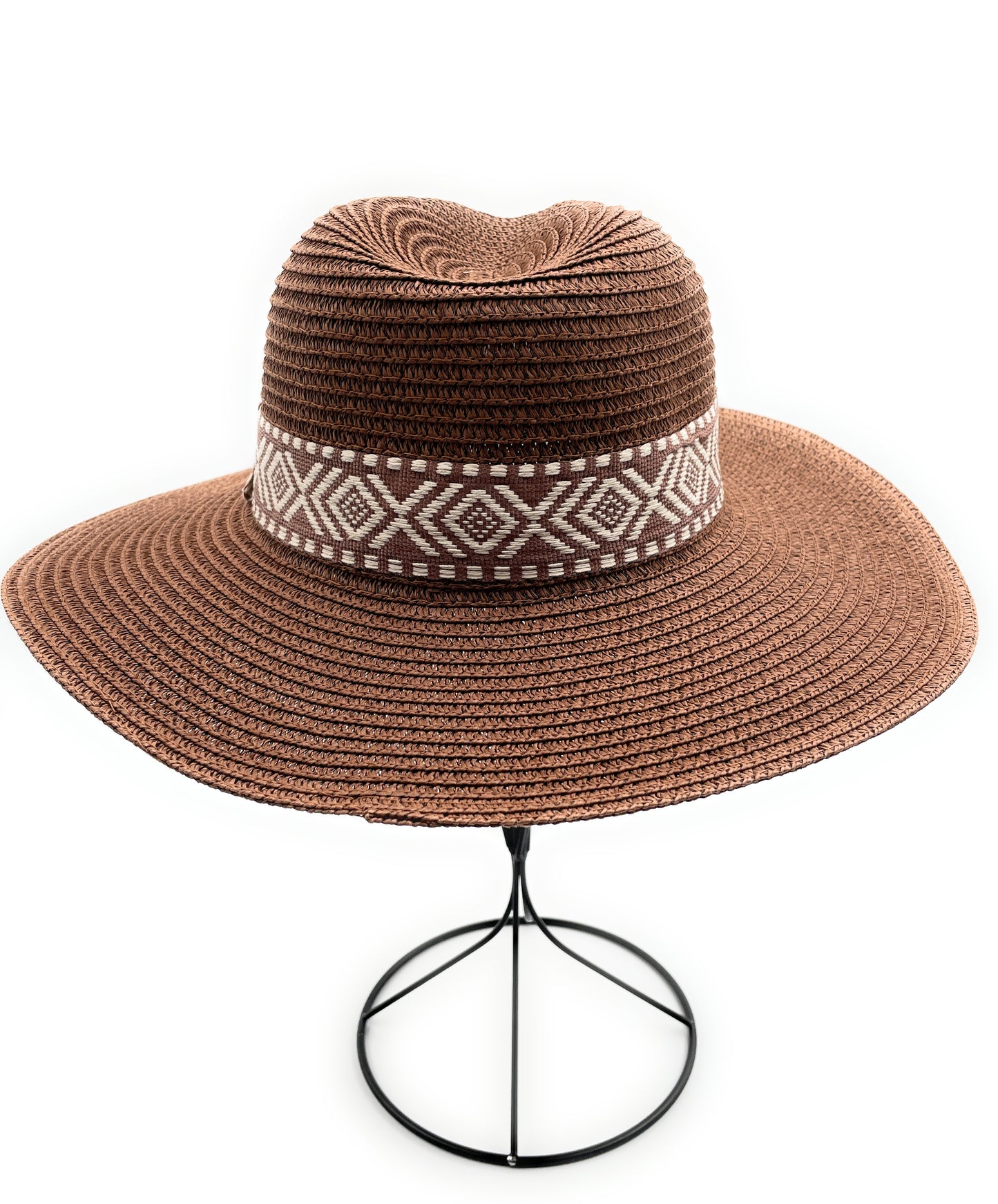 Aztec Band Woven Panama Hat