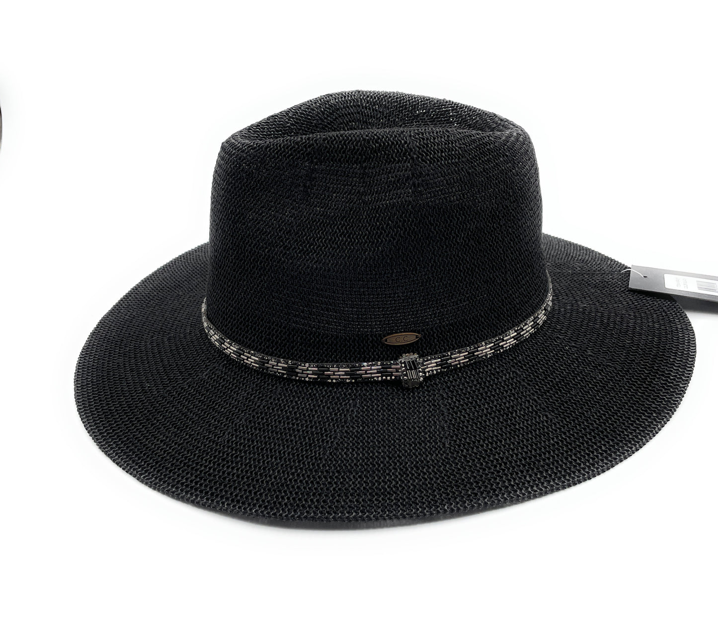 CC Panama Hat Rhinestone Bugle Bead Trim