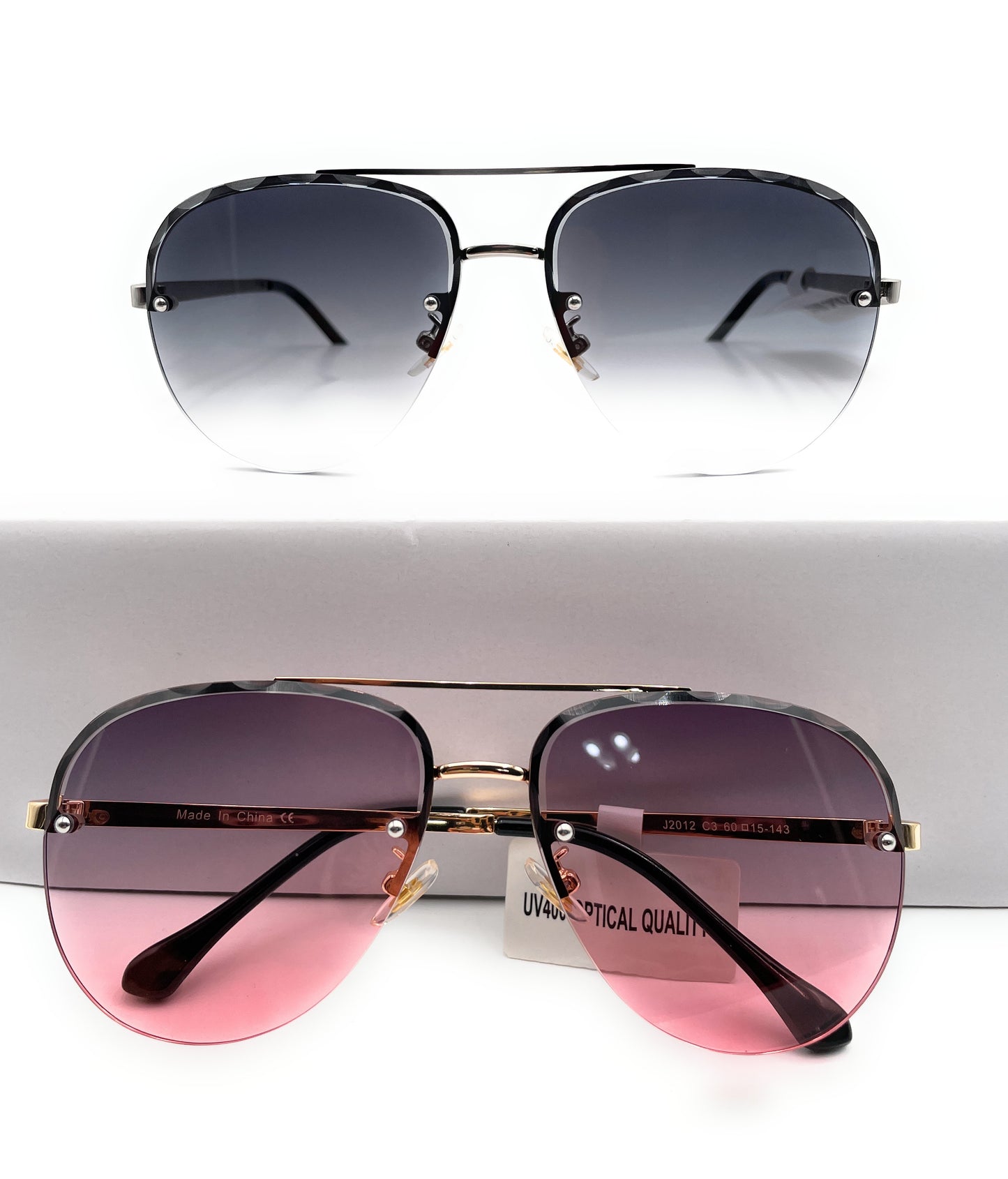 Stylish Half Rim Aviator Sunglasses UV Protection