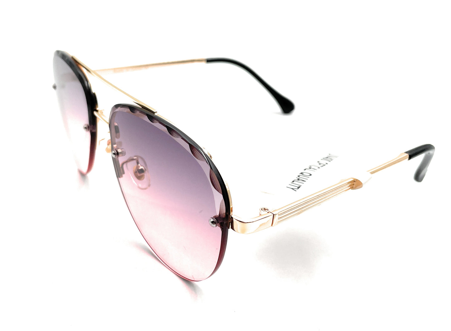 Stylish Half Rim Aviator Sunglasses UV Protection