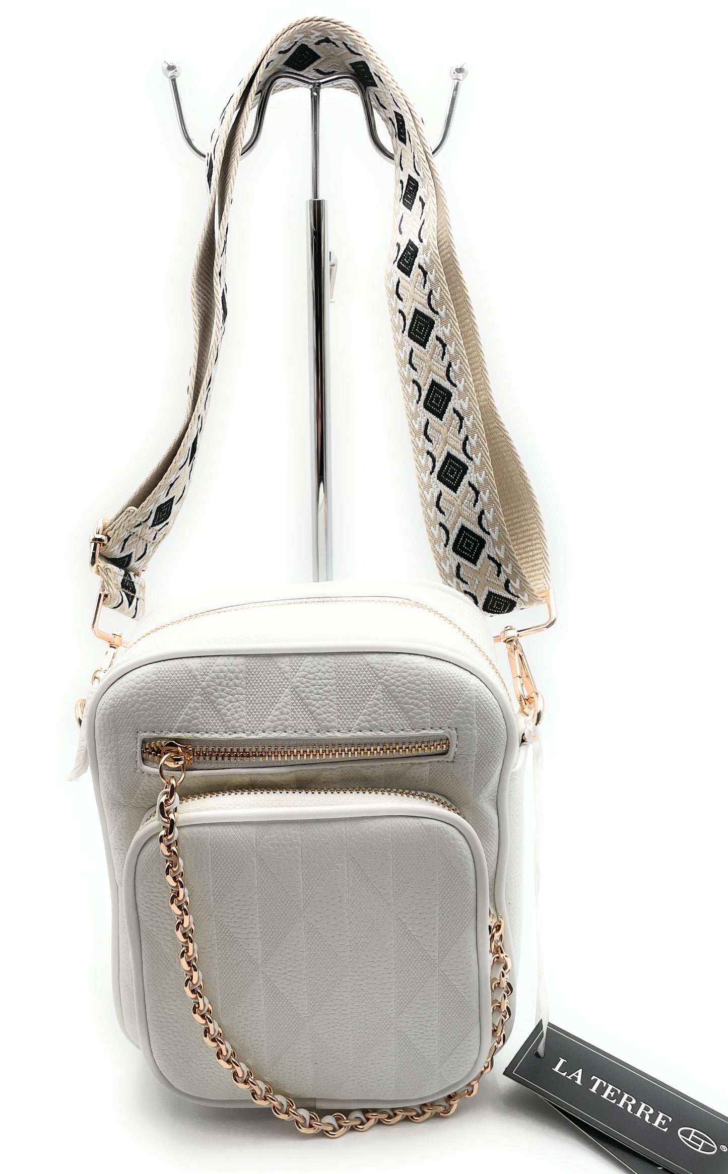 Plaid Crossbody Chain Bag Chain With Guitar Strap