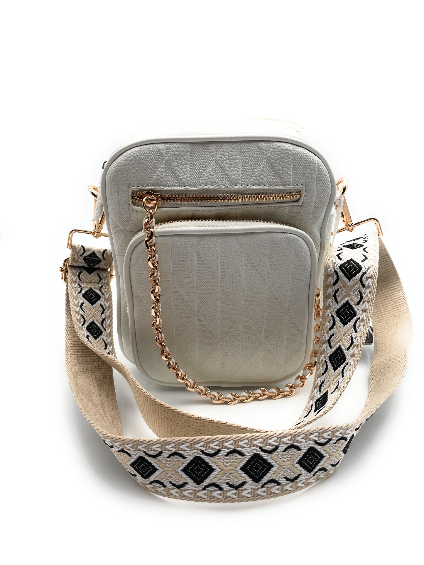 Plaid Crossbody Chain Bag Chain With Guitar Strap