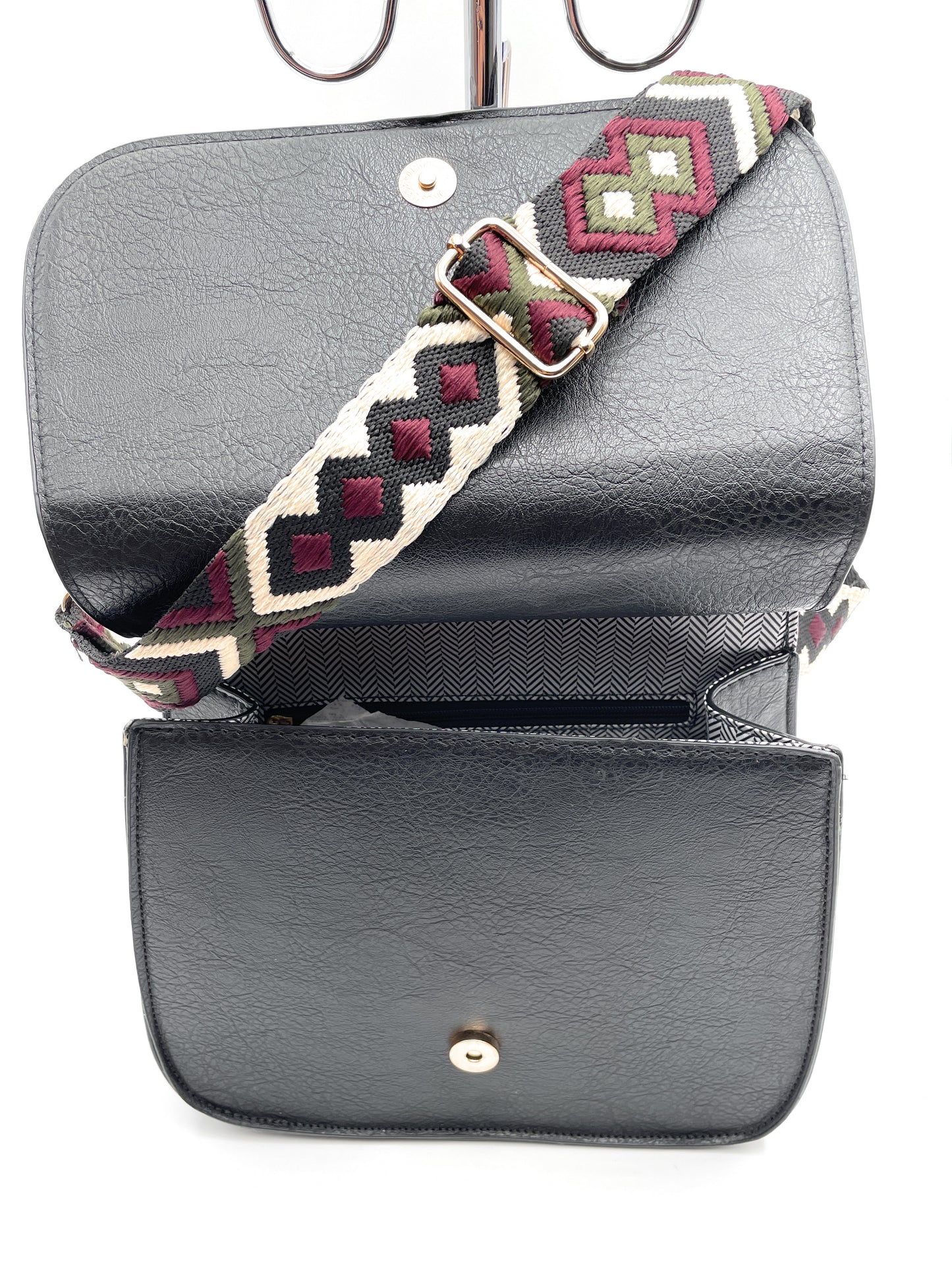 Guitar Studded Tassel Crossbody Bag