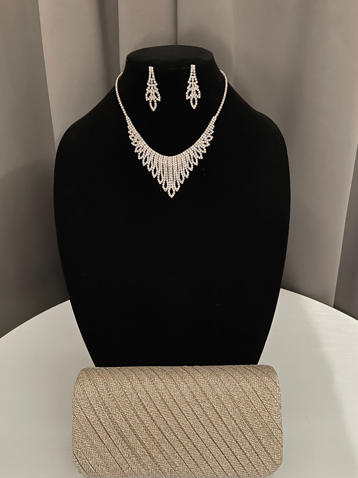 Rhinestone Necklace & Earings Set