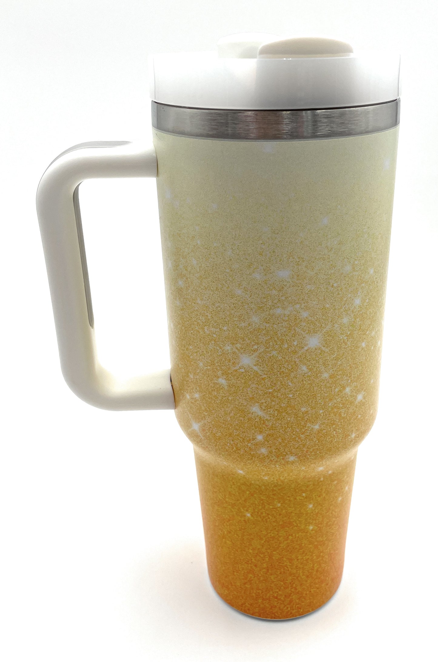 SPARKLE OMBRE 40 oz TUMBLER W/HANDLE STAINLESS STEEL