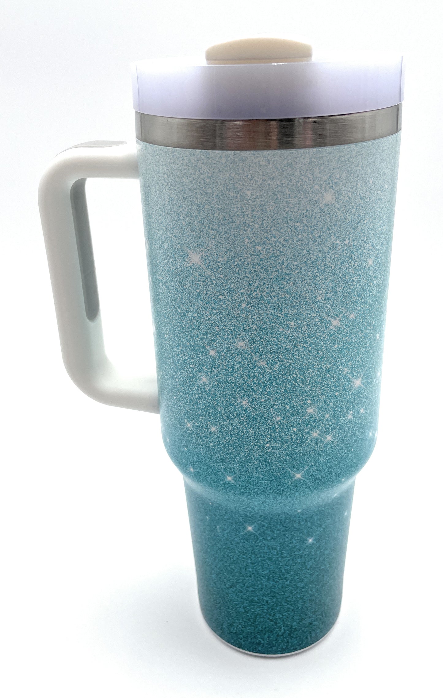 SPARKLE OMBRE 40 oz TUMBLER W/HANDLE STAINLESS STEEL