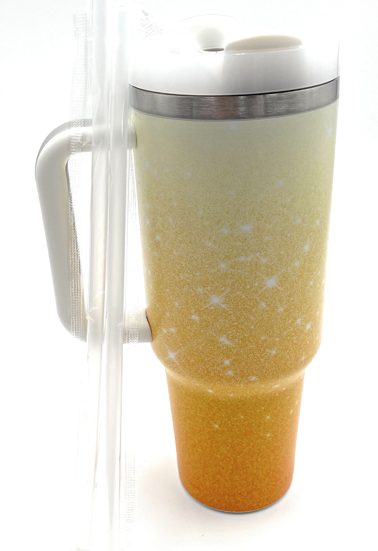 SPARKLE OMBRE 40 oz TUMBLER W/HANDLE STAINLESS STEEL